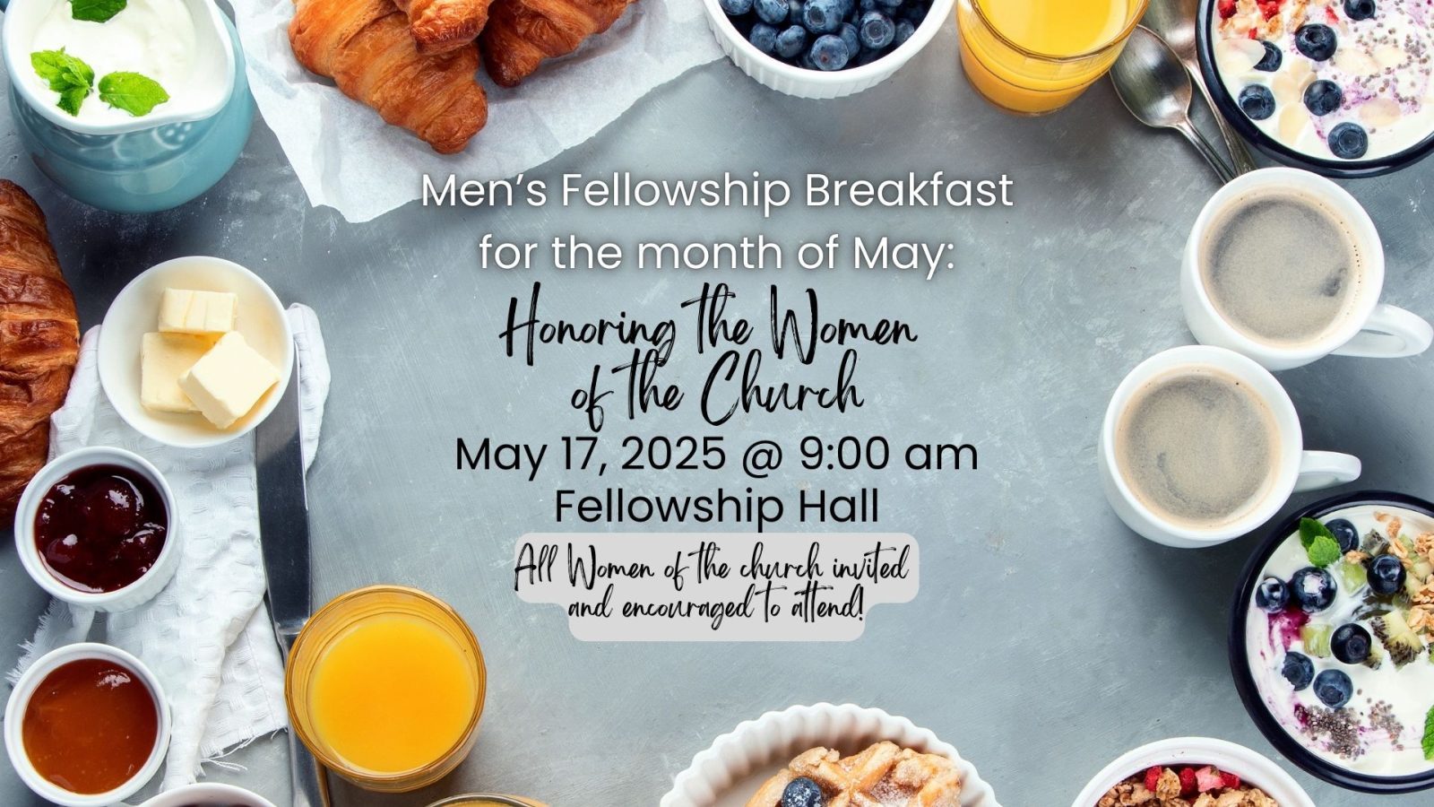 Men's fellowship breakfast for May
